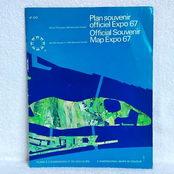 1967 Official Souvenir 3 Dimensional Maps in Colour for Montreal Expo 67!! - Picture 1 of 6